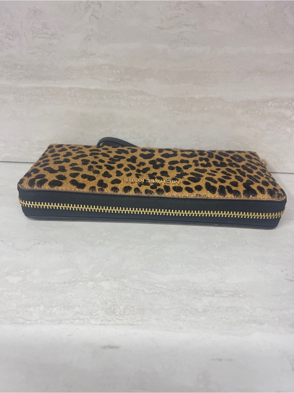 Michael Kors Continental Wallet/Wristlet Cheetah Print Black Calf Hair - Picture 5 of 6